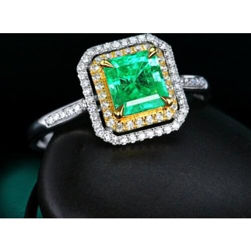 Vintage Green Gemstone Rings for Women Accessories Engagement Ring Ladies Fashion Boho Wedding S925 Rings Female Femme Ring New