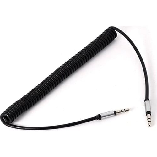 Auxiliary Coiled Stereo Audio Cable Cord Stereo 1Pcs 3.5 mm Car AUX Audio Male to Male Portable Cable for PC Phone Male #257657