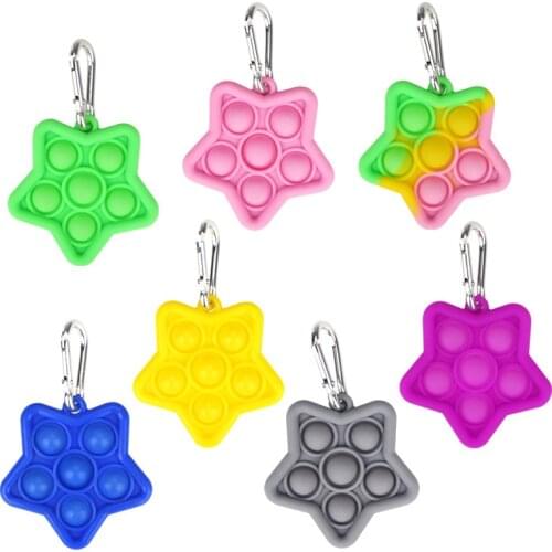 Adult Child Funny Anti-stress Fidget Mini Push Bubble Sensory Toy Key Chain Autism Needs Squishy Stress Reliever Toys