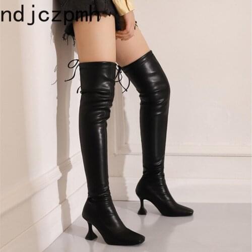 Women Boots Autumn and Winter The New Fashion Sexy Over The Knee Boots High Thigh High Boots Hoof Heels Plus Size 34-43 High 9cm
