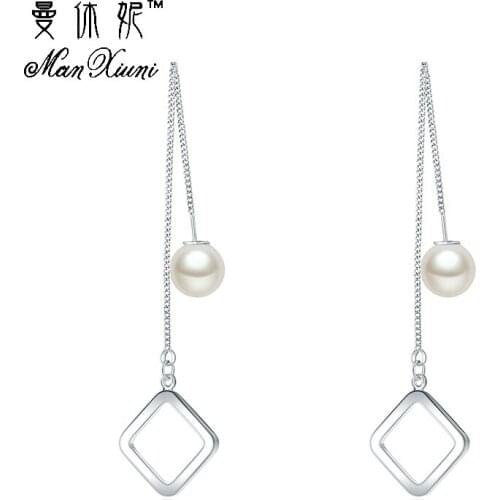 Manxiuni Top Quality Earrings For Women Simple Ear Line Silver Color Stud Earrings Jewelry Irregular Star Long Chain Wholesale