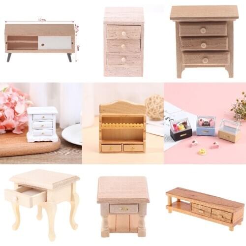 1:12 Dollhouse Miniature Cabinet Model Cupboard Displayshelf Bookshelf Cabinet Nightstand TV Cabinet Dollhouse Funiture Acce