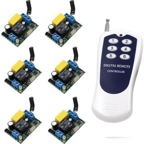 AC 220V 10A 1 Channel Wireless Relay Remote Control Switch RF Receiver and Transmitter 315/433 LED Light Lamp Remote