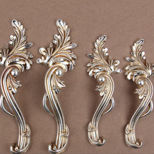 2PCS Shabby Chic Dresser Drawer Pulls Handles Antique Silver French Country Kitchen Cabinet Handle CC 96mm 128mm