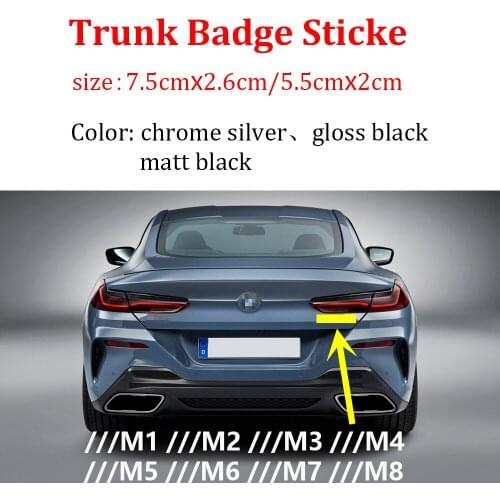 3D ABS For BMW M M1 M2 M3 M4 M5 M6 M7 M8 Logo Rear Emblem Car Trunk Styling Accessories Badge Sticker Chrome Glossy Matte Black