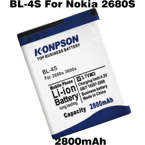 2800mAh BL 4S BATTERY FOR Nokia 2680s 3600s 3602S 3710f 3711 6202c 6208c 7020 7100s 7610c 7610s BL4S BL-4S BATTERY FREE SHIPPING