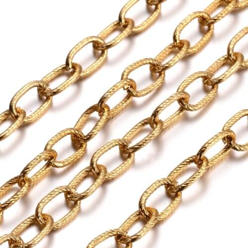Aluminum Cross Chains, Oxidated in Gold, Size: about Chain: 12mm long, 8mm wide, 1.5mm thick