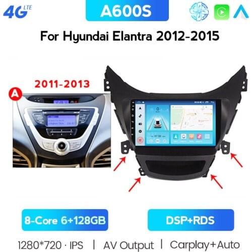 Car Radio Android 10 system For Hyundai Elantra Avante I35 2011-2016 Multimedia Player 2 din GPS Navigation dvd Stereo Head unit