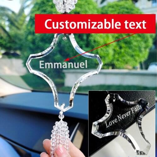 Car Pendant Christian Jesus Cross Decoration Peace Hanging Crucifix Home Decor Craft Ornament Crystal Glass Styling Gifts Church