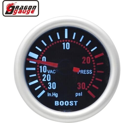 Dragon 2" 52mm White Backlight Car Turbo Turbin Boost Gauge 0~30 PSI Pointer Vacuum Meter Free Shipping