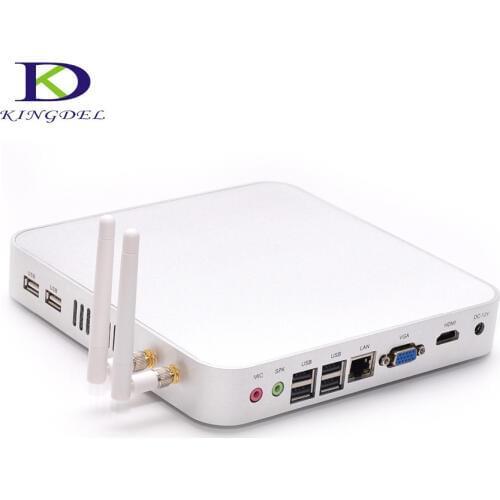 Fanless metal case Intel Celeron Dual Core 1.8Ghz Mini PC thin client Terminal 8GB RAM 256GB SSD, HDMI, Windows 7, WIFI