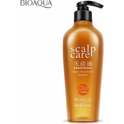 BIOAQUA Natural Ginger Nourishing NO Silicone Oil Hair Shampoo Salubrious Oil-control Refreshing Anti Itch Anti Dandruff 300ML