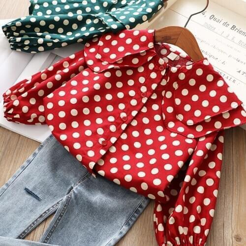 Girls Blouse White Shirts Cotton Lace Shirt 2018 Autumn Long Sleeve Turn-down Collar Child Kids Baby Toddler Tops 6 8 10 12 Year