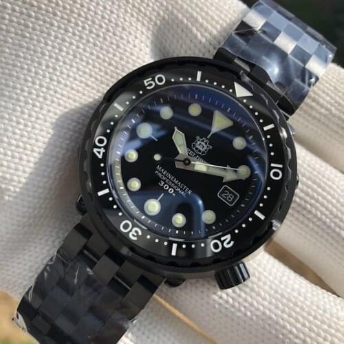 Steeldive Black PVD Tuna Dive Watch Super Luminous Automatic Watch Man Mechanical Watch NH35 300M Diver Watches Sapphire Crystal