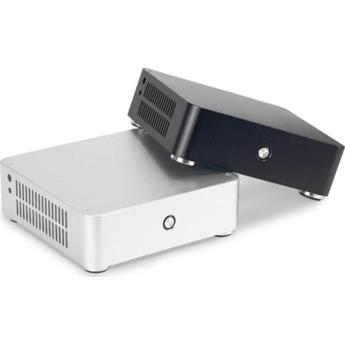 PC ITX MINI CASE HORIZONTAL COOLING HTPC SLIM OFFICE HOME COPMPUTER DESKTOP CHASSIS ALUMINUM F