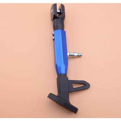 Black Blue 19-22CM Adjustable Motorcycle CNC Alloy Single Side Stand Leg Foot Kickstand Supporter