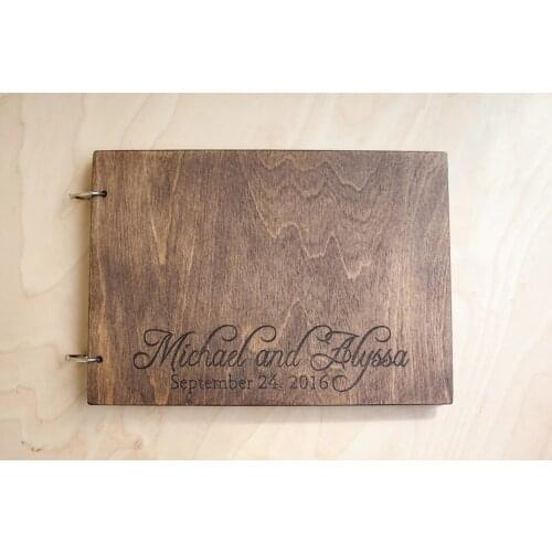 Personalized Wooden Guest Book,Wood Guestbook For Rustic Wedding,Wedding Journal,Hardcover Guest Book,Custom Book For Well Wish