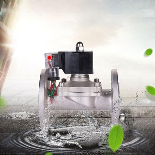 Stainless Steel Flange Solenoid Valve Water Vapor Electronic Switch Pneumatic Copper Coil 4 Points 1 Inch 2 Inches DN32/50/40