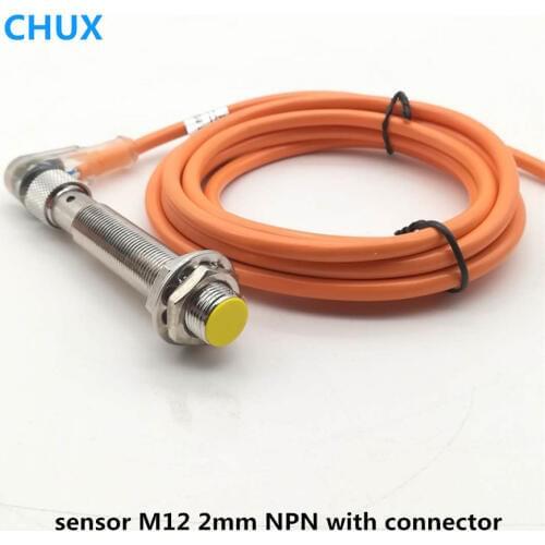 Inductive Proximity Switch M12 NPN 3 wire NO/NC 2MM Detection Distance With 2m Bend 90 degree Sensor Connector