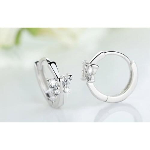Junkang Latest star butterfly Korea cute jewelry gift stud women crystal earrings ear buckles