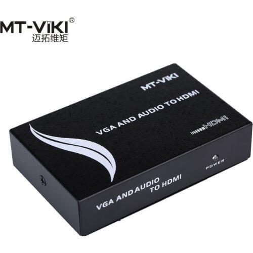 MT VIKI VGA and Audio to HDMI Converter VGA2HDMI Adapter with Power Supply Stable 720p, 1080p HD Video MT-VH02