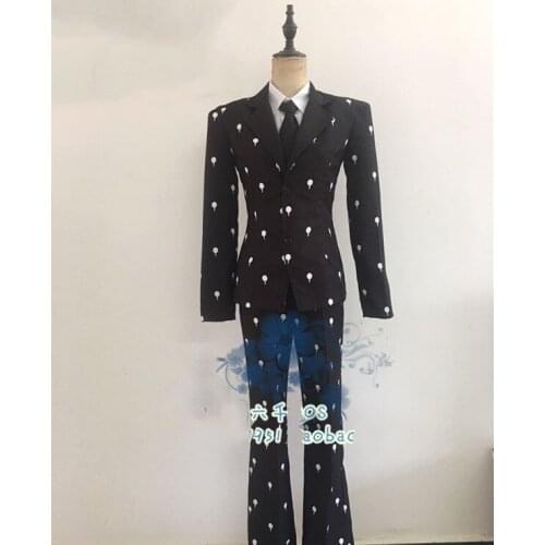 Anime JoJos Bizarre Adventure Golden Wind Bruno Bucciarati Cosplay Costume for Halloween Party Cosplay Suits Uniform Full Set