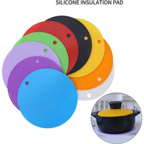 Round Heat Resistant Silicone Heat Insulation Stand Mat Drink Cup Coasters Non-slip Pot Table Placemat Kitchen Accessories