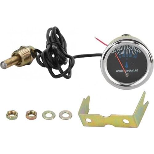 Metal Car 52mm Mechanical Water Temperature Temp Meter Gauge 38-104 degrees 12V Yellow Light Car Water Temperature Meter