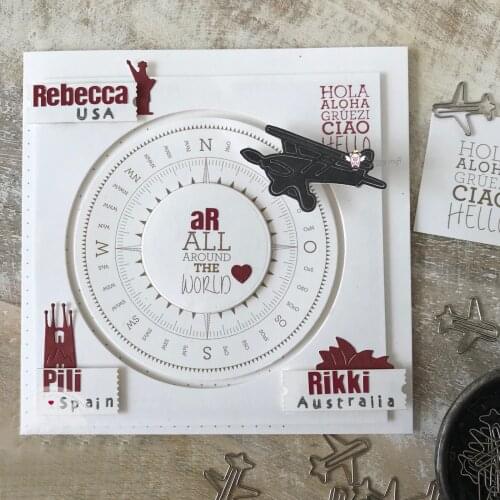 Mmao Crafts Metal Steel Cutting Dies World country building sign Stencil For DIY Scrapbooking Paper/photo Cards Embossing Dies