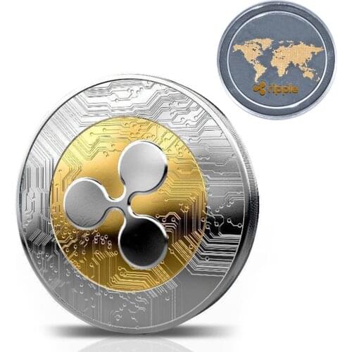 New Ripple Coin XRP CRYPTO Commemorative Ripple XRP Collectors Coin Gift Coin Art Collection Physical Gold Commemorative 40mm