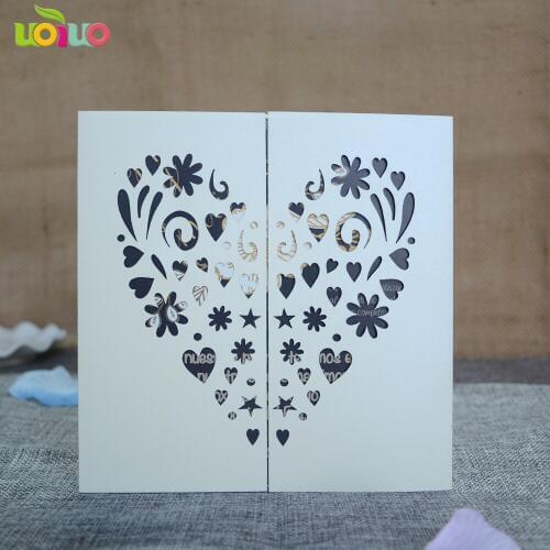 Newest cream blank nepali marriage invitation card envelop available invitation card laser cutting wedding decor heart shape