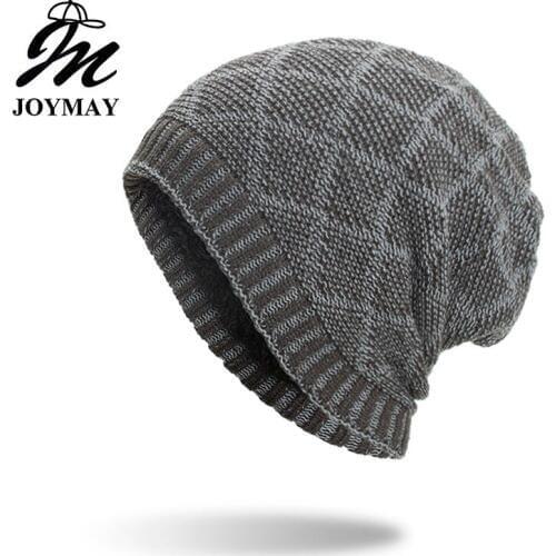 Joymay 2018 New Winter Beanies Hat Unisex Plain Warm Soft Skull Knitting Cap Hats Gorro Caps For Men Women Dropshipping WM101
