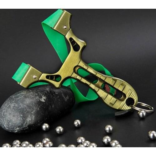 Outdoor hunting alloy slingshot high-precision optical fiber free binding fast flattening leather shooting slingshot competition