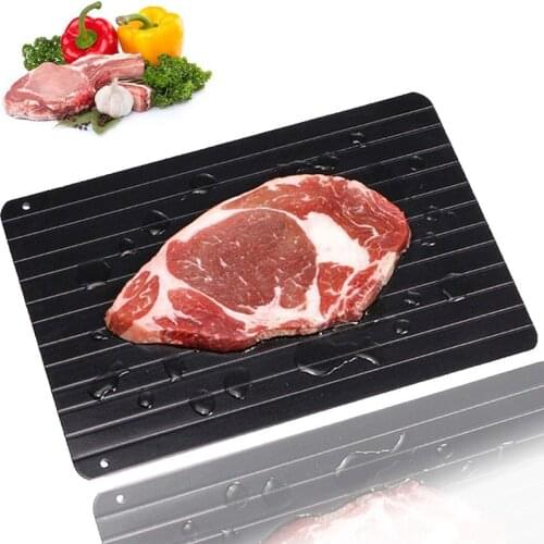 Fast Defrosting Tray Thaw Frozen Food Meat Fruit Quick Aluminum Alloy Steel Plate Board Defrost Kitchen Gadget Tool