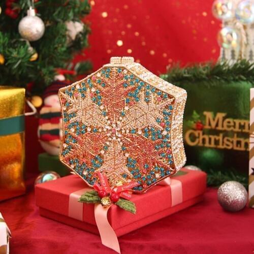 DOYUTIG Luxury Personalized Snowflake Shape Exquisite Handmade Diamond Bag Company Annual Meeting Wedding Bag Evening Bag A270