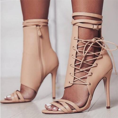 Sexy Strappy Shoes Woman Sandals 2019 Summer 11CM High Heels Sandals Women Gladiator Ankle Cross Strap Shoes Sandalia Feminina