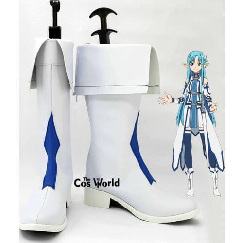 Sword Art Online ALO Yuuki Asuna Anime Customize Cosplay Flat Shoes Boots