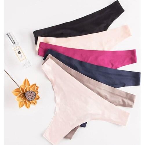 Thong womens tangas women sexy one piece traceless ice silk sports large t-pants womens underwear lenceria femenina modis