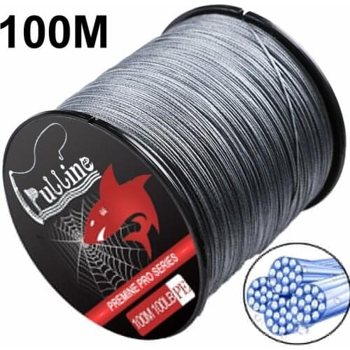 Super Strong 4 Strands 100M PE Braid Wire Fishing Line 0.10mm-0.60mm 6-100LB Multifilament Fishing Line Smooth for Carp Fishing