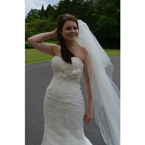 Wedding Veil 2 Layer 70cm/200cm Cut Edge Simple Bridal Veil In White, Ivory