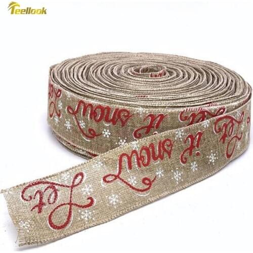 Teellook Christmas decoration ribbon 6.3cmx20m Christmas tree gift box decorative ribbon