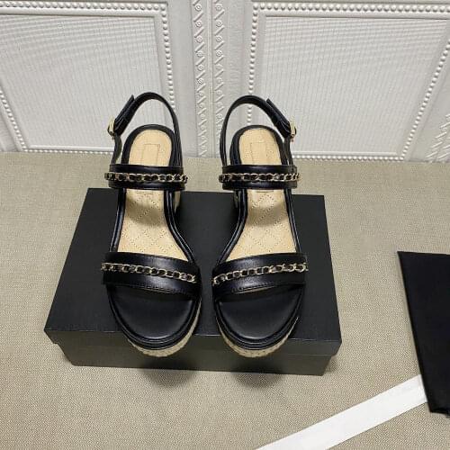 Womens Shoes New Fashion Sandals Genuine Leather Wedges Pumps Hot Sell Heels shoes For Summer Open Toe Ladies Sandals Size 40