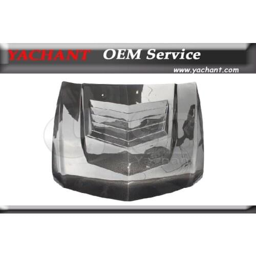 Carbon Fiber Vented Hood Bonnet Fit For 2009-2014 Cadillac CTS-V D3 Motorsport Style Vented Hood Bonnet