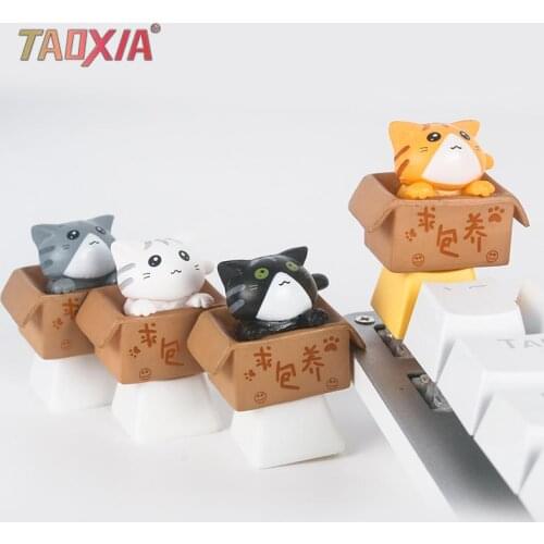 Kitty Keys Doll Ornaments Cute Girl Heart Doll Desktop Decoration Cartoon Axis Game Accessories Mechanical Keyboard Customizatio