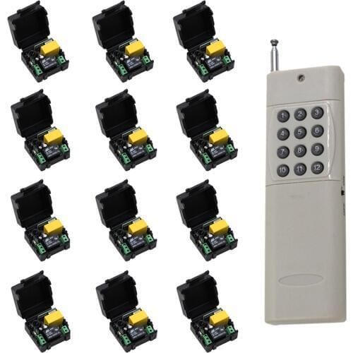 AC 220V Universal RF Wireless Remote Switch 1CH Relay Module Lighting Remote Switch Long Range remote For Electric Gate Doors