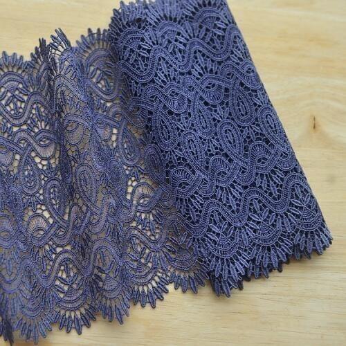 1M/lot wide 18cm Exquisite purple gray water soluble embroidery lace wedding wedding bridal tiara lace material SC287