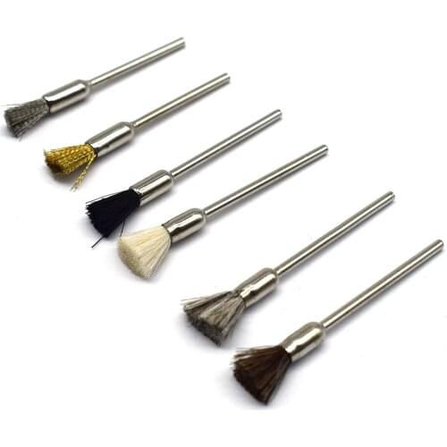 Brass Wire Brush for Electric Grinder Mini Polishing Bristle Brushes for Jewelry Electric Polishing Sanding Cleaning 100PCS