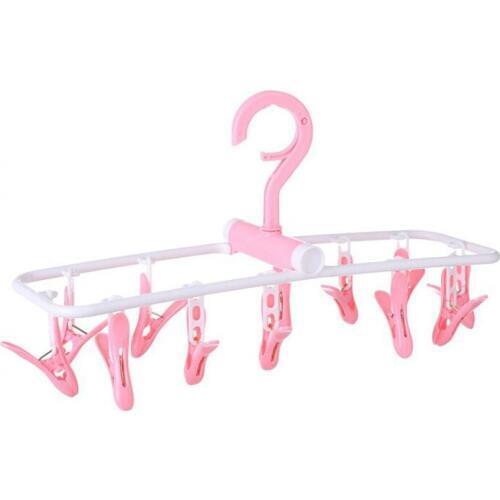 12heads foldable windproof underwear socks clothes racks Travel Clothes Hangers Magic Portable Folding clothes hanger