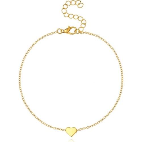 2020 New threen color alloy heart simple clavicle necklace for women