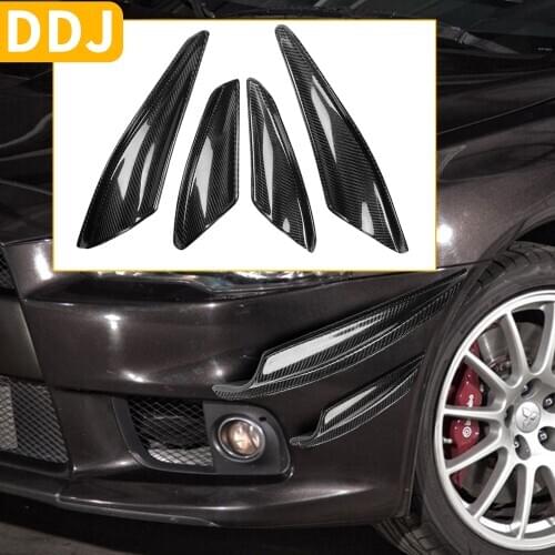 For Mitsubishi Lancer Evolution X MR EVO 10th 2008-2010 Carbon Front Canards 4pcs Trim Front Bumper Tuning Car Accessories